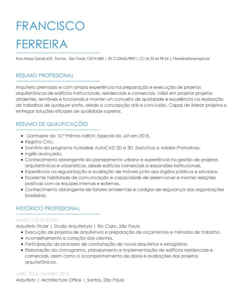 currículo atualizado CV