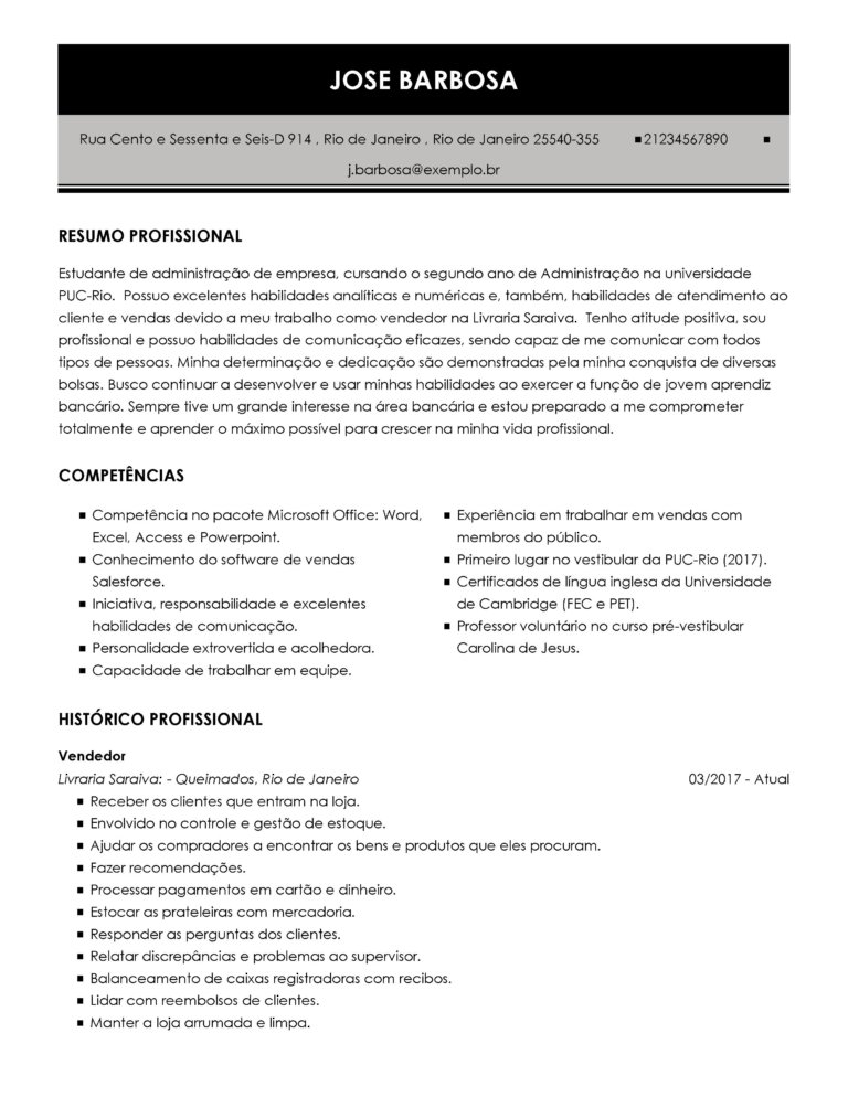 currículo fácil CV