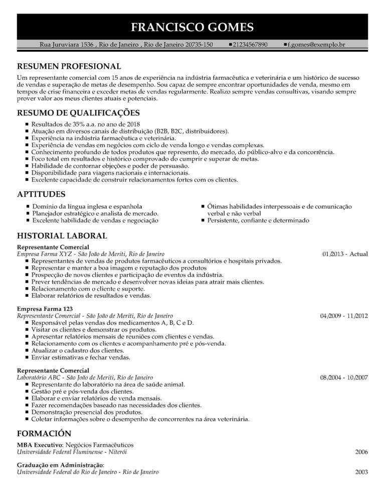 objetivo para currículo CV