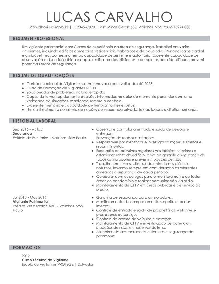 perfil vigilante patrimonial CV