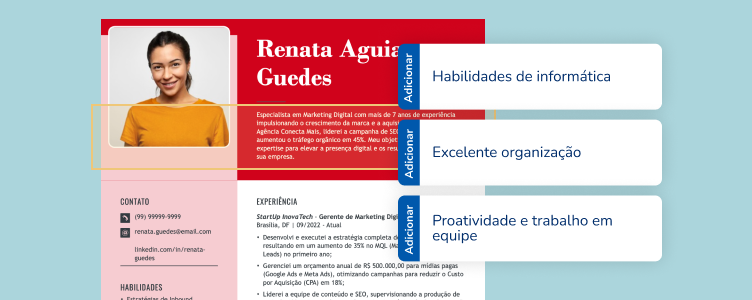 Seções Específicas No Currículo Personalizado